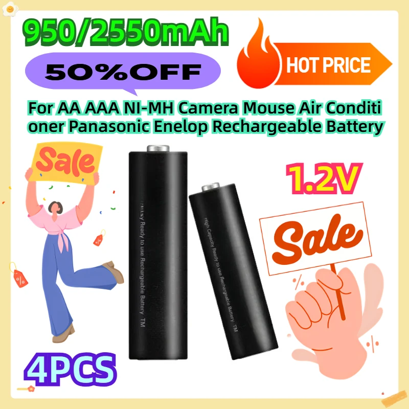 For AA 2550mAh AAA 950mAh 1.2V NI-MH Camera Mouse Air Conditioner Panasonic Enelop Rechargeable Battery 4pcs
For AA 2550mAh AAA 950mAh 1.2V NI-MH Camera Mouse Air Conditioner Panasonic Enelop Rechargeable Battery 4pcs