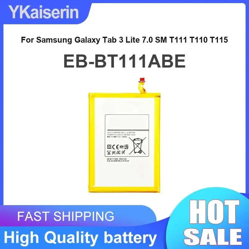 Аккумулятор для планшета Samsung Galaxy Tab 3 Lite 7.0 SM T111 T110 T115 EB-BT111ABE, 3600 мАч, высокая совместимость, прочный.
Аккумулятор для планшета Samsung Galaxy Tab 3 Lite 7.0 SM T111 T110 T115 EB-BT111ABE, 3600 мАч, высокая совместимость, прочный.