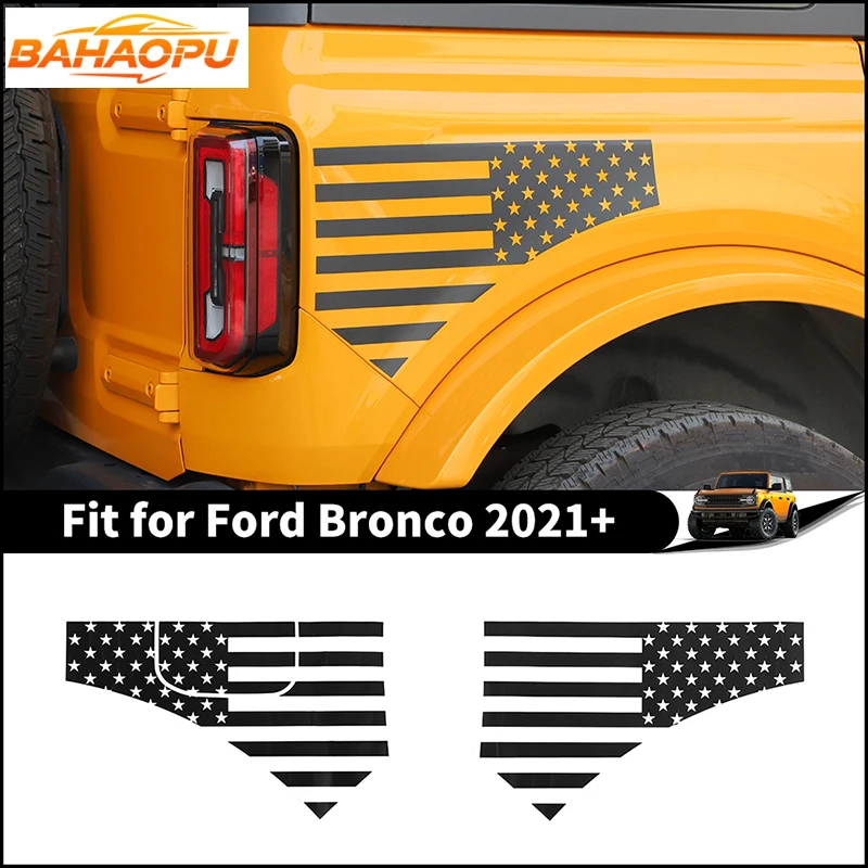 BAHAOPU PVC US Flag Rear Side Fender Decoration Sticker For Ford Bronco 2021-2025,Car Exterior Styling Accessories
BAHAOPU PVC US Flag Rear Side Fender Decoration Sticker For Ford Bronco 2021-2025,Car Exterior Styling Accessories