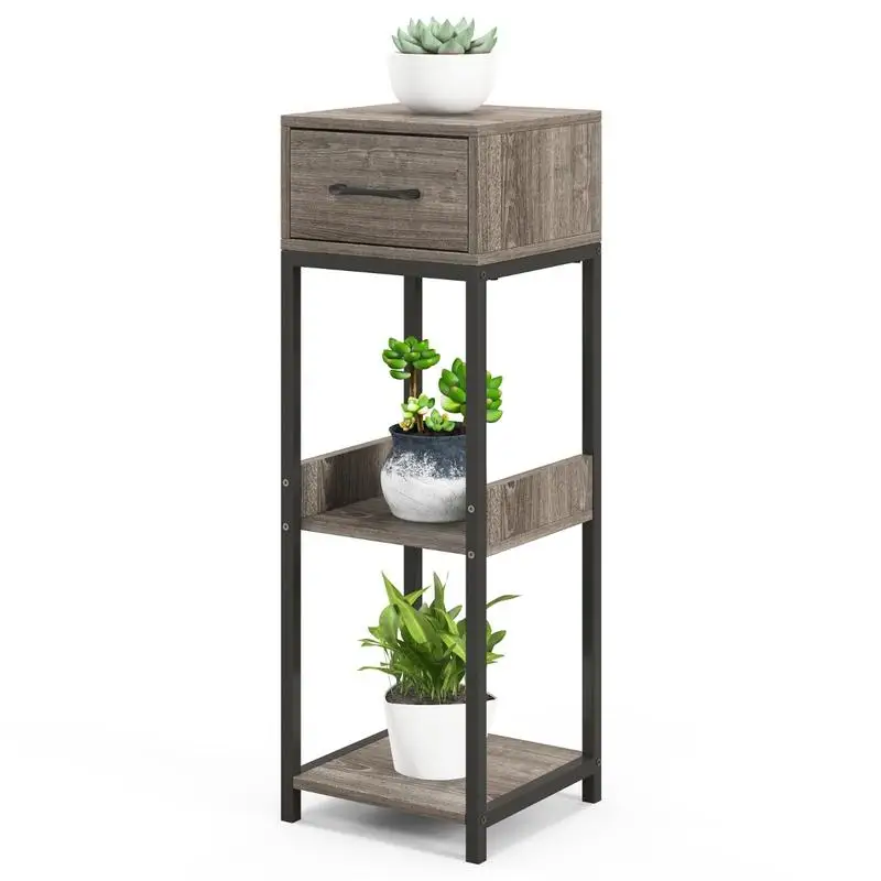 3 Tier Tall Plant Stand with Drawer Anti-tipping Devices-Gray
3 Tier Tall Plant Stand with Drawer Anti-tipping Devices-Gray