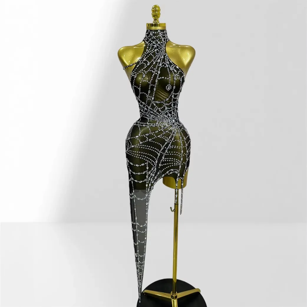 Black Luxury Mesh See Through Crystal Diamond Bodycon Dress Party Show Hot Dancer Costume Stage Nightclub Dress Singer Costume
Black Luxury Mesh See Through Crystal Diamond Bodycon Dress Party Show Hot Dancer Costume Stage Nightclub Dress Singer Costume