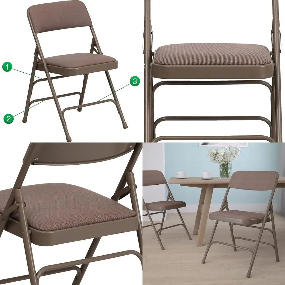 Curved Triple Braced Double Hinged Beige Fabric Metal Folding Chair
Curved Triple Braced Double Hinged Beige Fabric Metal Folding Chair