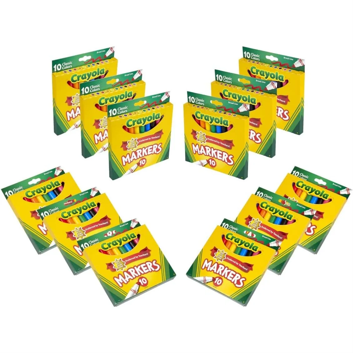 Crayola Broad Line Markers 12pk Assorted Bulk Markers for Kids Arts & Crafts for Coloring Books Construction Paper Ages 3+
Crayola Broad Line Markers 12pk Assorted Bulk Markers for Kids Arts & Crafts for Coloring Books Construction Paper Ages 3+