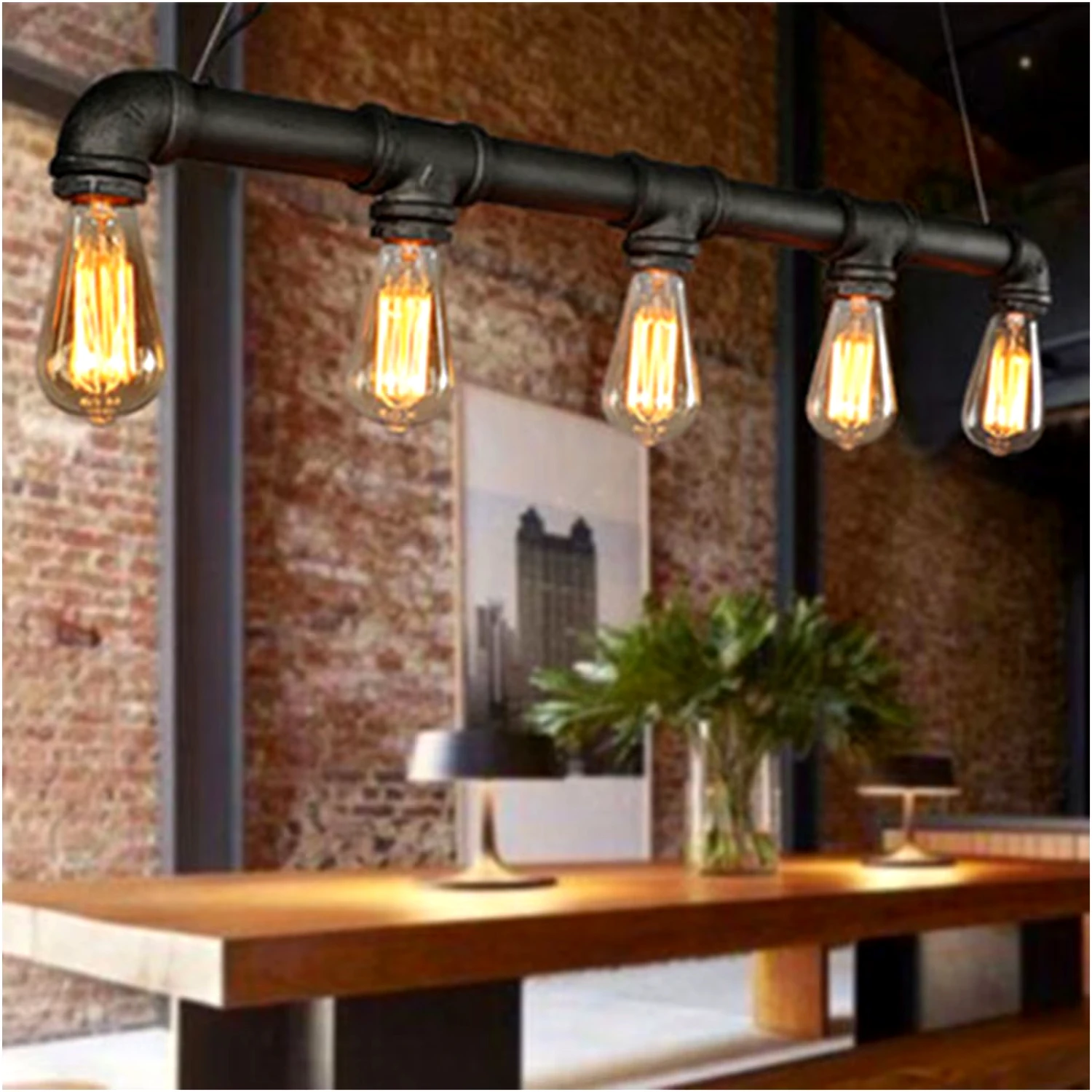 LOYALHEARTD Vintage Industrial Steampunk Water Pipe Hanging Lamp Pendant Light Indoor Loft Cafe Decoration Length 65cm
LOYALHEARTD Vintage Industrial Steampunk Water Pipe Hanging Lamp Pendant Light Indoor Loft Cafe Decoration Length 65cm