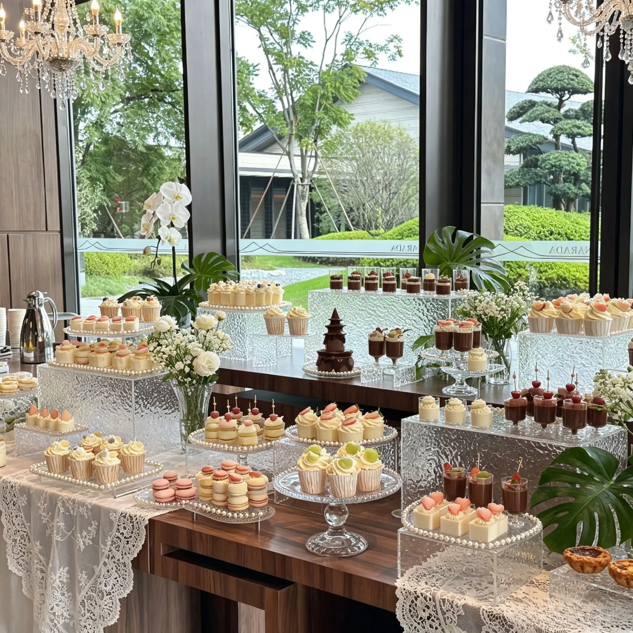 Acrylic Water Ripple Buffet Risers Clear Dessert Display Stands Hollow Bottom Food Tray For Wedding Party Tea Break Catering
Acrylic Water Ripple Buffet Risers Clear Dessert Display Stands Hollow Bottom Food Tray For Wedding Party Tea Break Catering