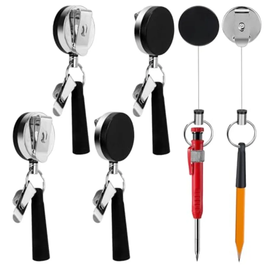 4 Pack 35" Steel Wire Heavy Duty Retractable Pull Pen Pencil Holder, Flexible Silicone Pen Holder and Metal Pen Clip Ideal for
4 Pack 35" Steel Wire Heavy Duty Retractable Pull Pen Pencil Holder, Flexible Silicone Pen Holder and Metal Pen Clip Ideal for