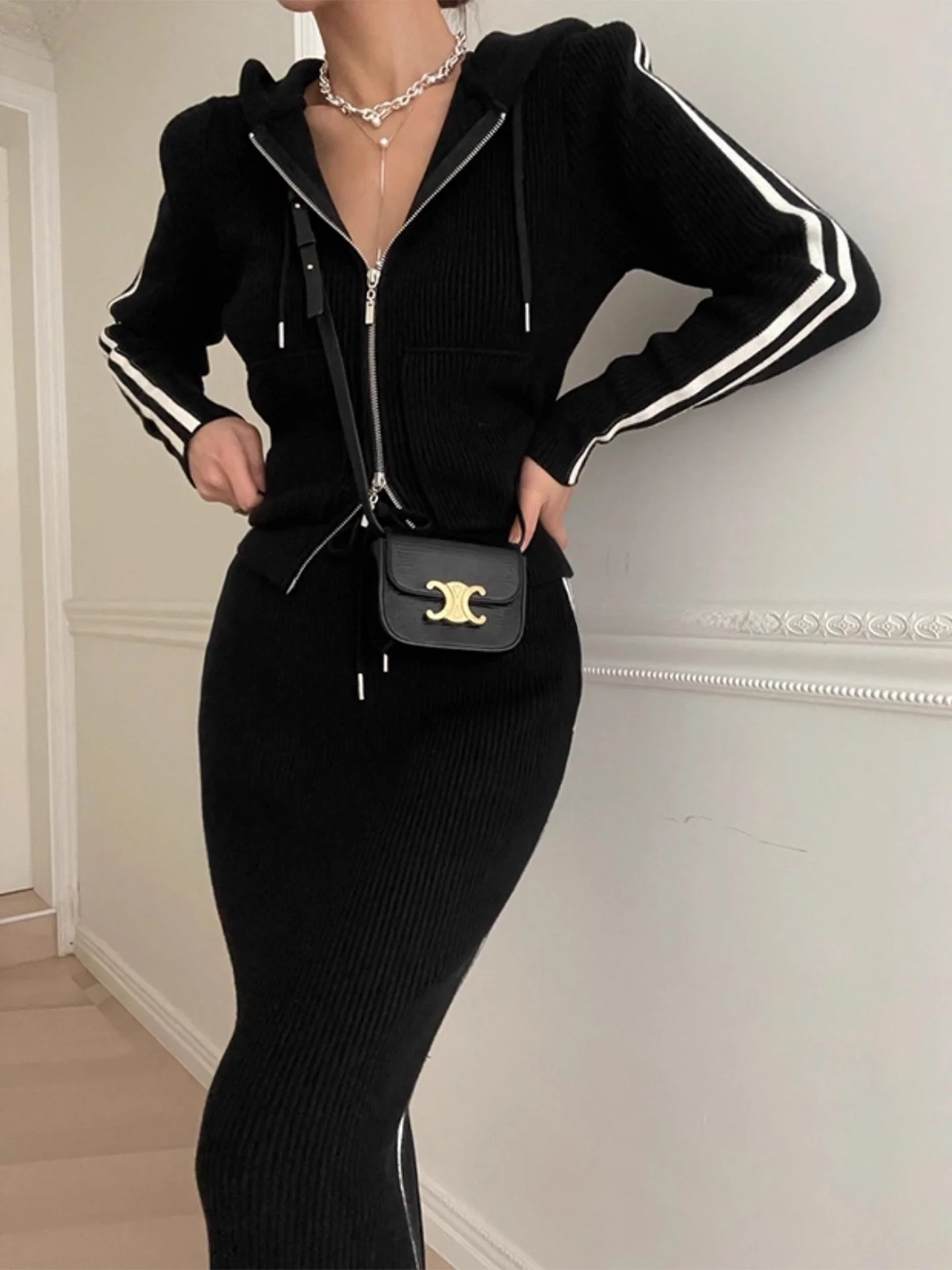 Faionable Color Blo полосатая толстовка с капюшоном, комплект из джерси и юбки, женский зимний костюм из двух предметов Thiened Long Sve Commute Sle
Faionable Color Blo полосатая толстовка с капюшоном, комплект из джерси и юбки, женский зимний костюм из двух предметов Thiened Long Sve Commute Sle