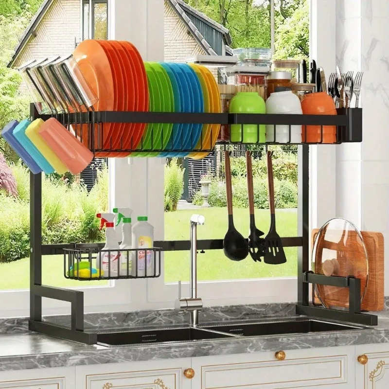 Over The Sink Dish Drying Rack Snap-On 2 Tier Large Dish Holder Stainless Steel with Pots and Pans Rack
Over The Sink Dish Drying Rack Snap-On 2 Tier Large Dish Holder Stainless Steel with Pots and Pans Rack