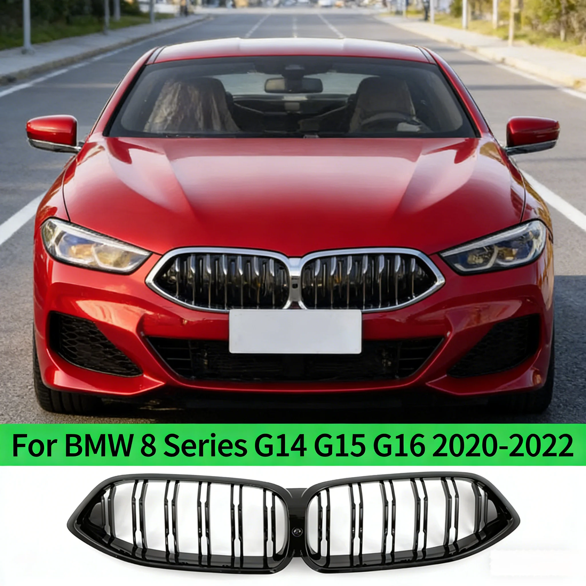 Для BMW 8 серии G14 G15 G16 840i M850i 2020-2022: глянцевая черная передняя решетка радиатора, тюнинг-решетка для бампера
Для BMW 8 серии G14 G15 G16 840i M850i 2020-2022: глянцевая черная передняя решетка радиатора, тюнинг-решетка для бампера