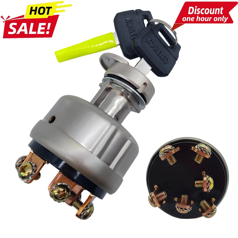 Excavator Parts JK408 JK406B Universal Ignition Starter Switch with 2 Keys for Sk Kobelco
Excavator Parts JK408 JK406B Universal Ignition Starter Switch with 2 Keys for Sk Kobelco