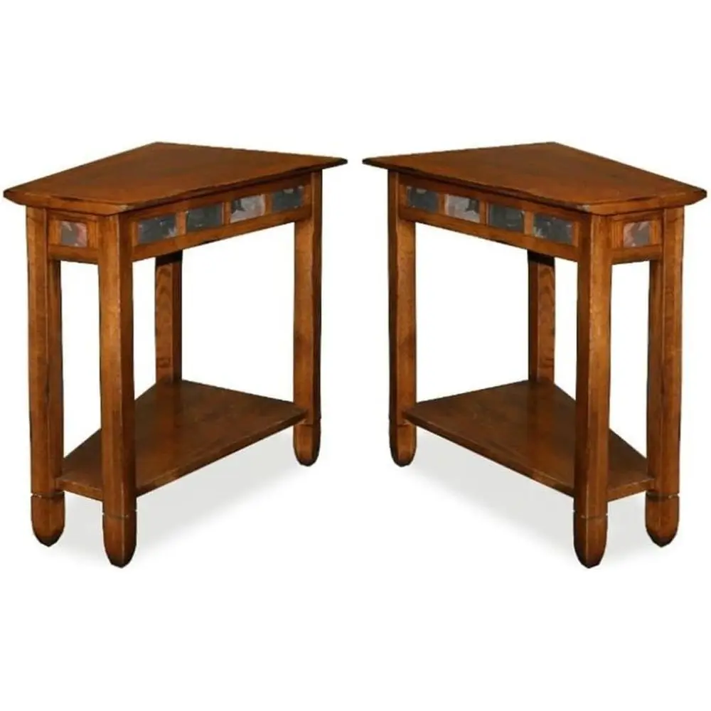 Rustic Wood Recliner Wedge End Table in Rustic Oak - Set o 2
Rustic Wood Recliner Wedge End Table in Rustic Oak - Set o 2