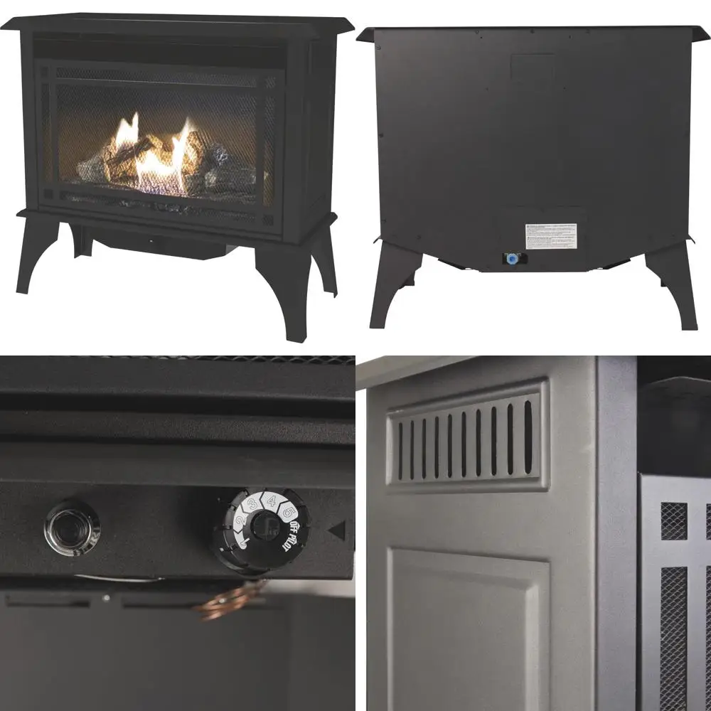 30,000 BTU Vent-Free Gas Stove, 32-Inch, High-Efficiency Home Heating Fireplace, Black
30,000 BTU Vent-Free Gas Stove, 32-Inch, High-Efficiency Home Heating Fireplace, Black