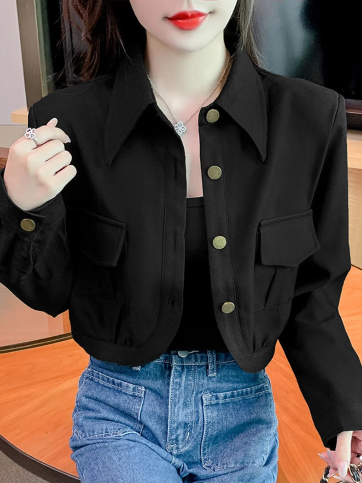 Women's Short Sleeveless Jacket 2023 Autumn New Style Collar Workwear Coat Long Sleeve Slimming Versatile Outerwear
Women's Short Sleeveless Jacket 2023 Autumn New Style Collar Workwear Coat Long Sleeve Slimming Versatile Outerwear