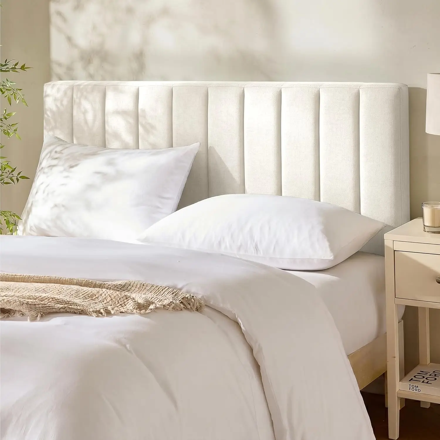 Upholstered King Headboard with Channel Stitching - Easy Wall Mounted Headboard for Bedroom, Off White
Upholstered King Headboard with Channel Stitching - Easy Wall Mounted Headboard for Bedroom, Off White