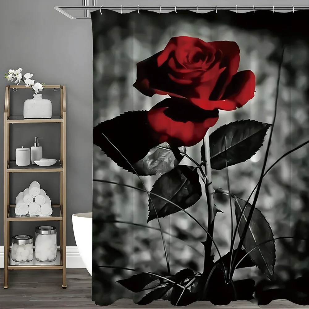 Red Rose Shower Curtain, Bathroom Decorative Shower Curtain, Waterproof Shower Curtain with Hooks
Red Rose Shower Curtain, Bathroom Decorative Shower Curtain, Waterproof Shower Curtain with Hooks
