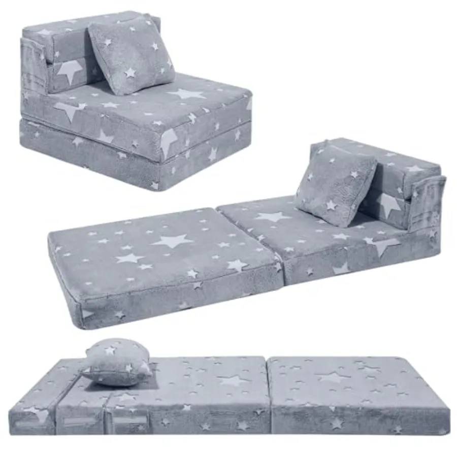 Tri-Fold Sofa Bed Glow Floor Mattress and Foldable Futon Chair Convertible Toddler Couch Soft Plush Lounge Mat Playroom Furnitu
Tri-Fold Sofa Bed Glow Floor Mattress and Foldable Futon Chair Convertible Toddler Couch Soft Plush Lounge Mat Playroom Furnitu