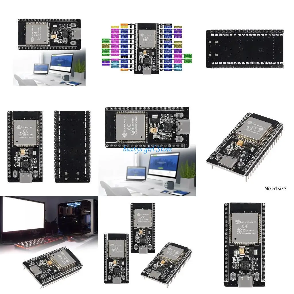C7AB 3Pieces Set ESP32 Development Board WROOM32 UsbC 38Pin WIFI Adapters
C7AB 3Pieces Set ESP32 Development Board WROOM32 UsbC 38Pin WIFI Adapters
