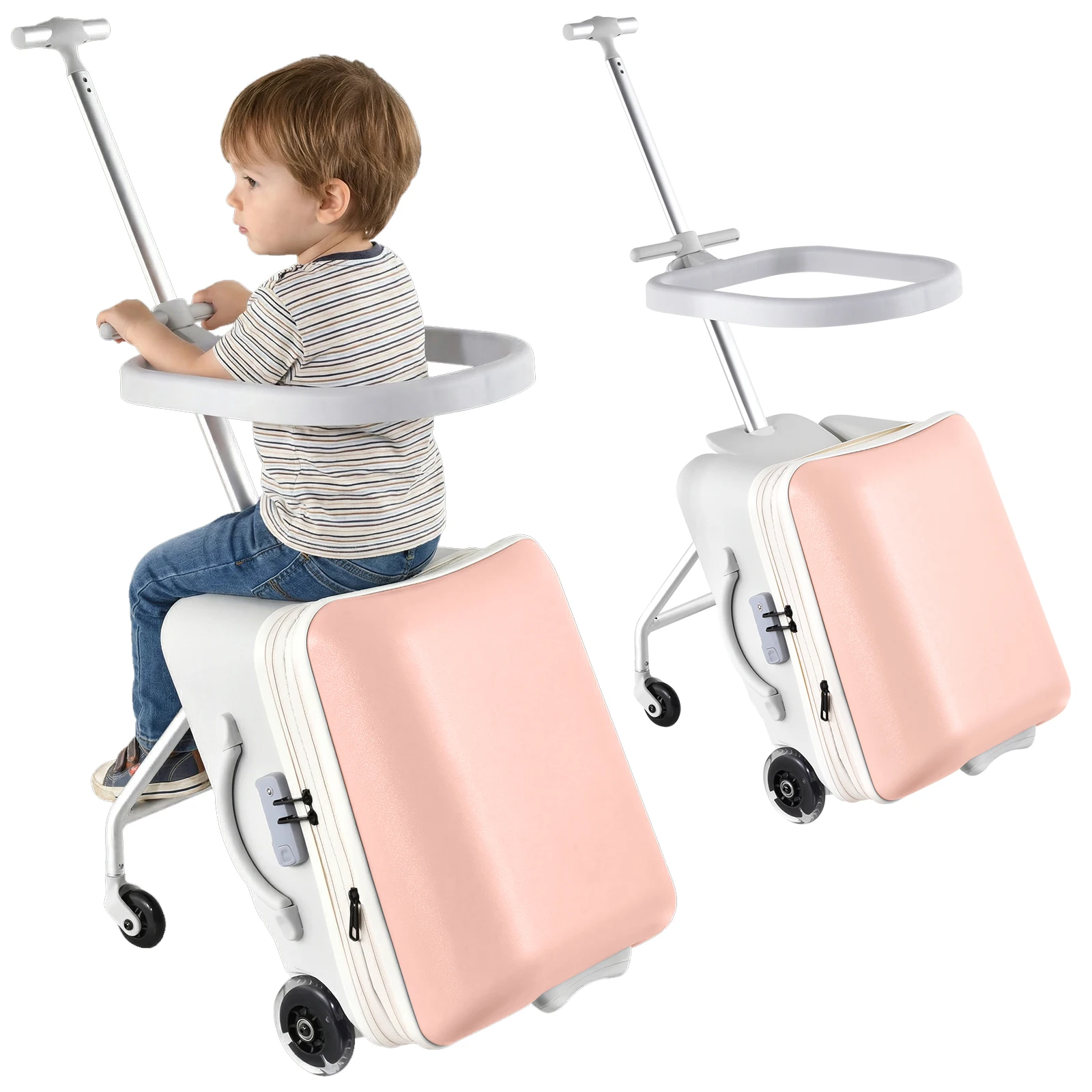 110 lbs 2-in-1 Ride-on Suitcase for Kids Expandable Kids Ride-On Luggage, 20in Child Carry-on Travel Luggage, with Riding Feature Fun for Toddler & Preschool pink
110 lbs 2-in-1 Ride-on Suitcase for Kids Expandable Kids Ride-On Luggage, 20in Child Carry-on Travel Luggage, with Riding Feature Fun for Toddler & Preschool pink