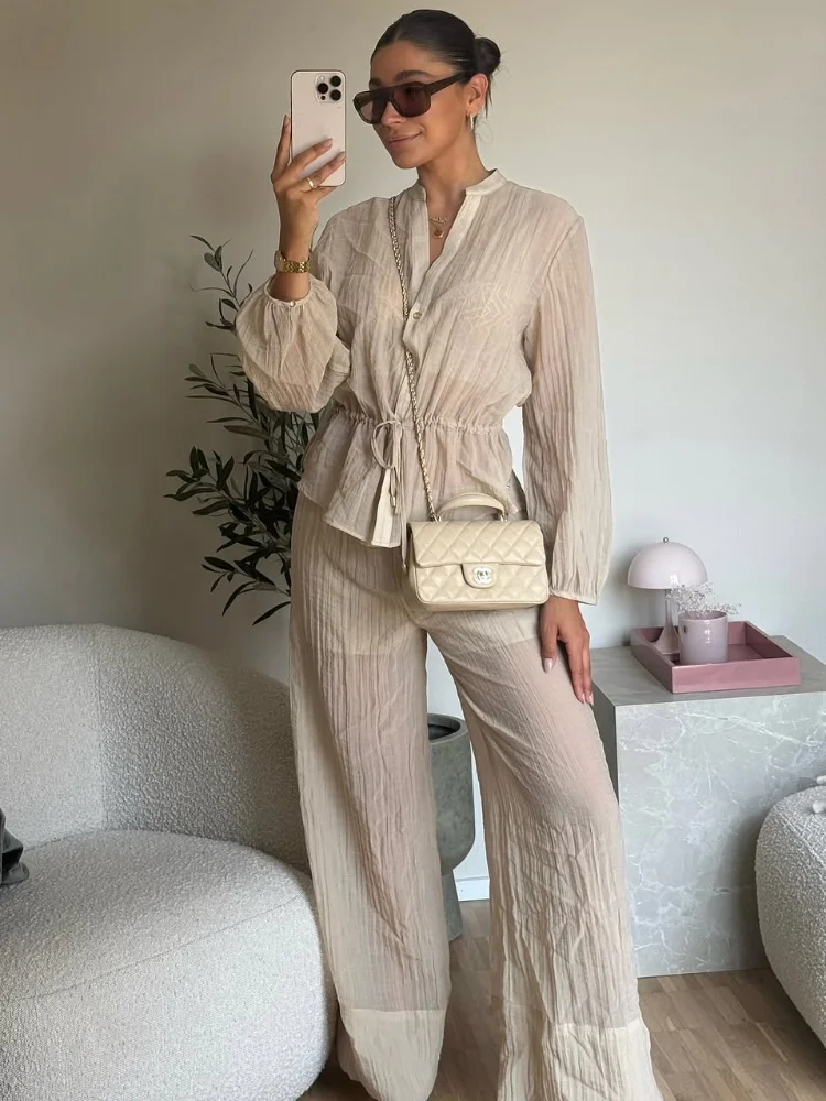 pant Set perspectivei Women's Two Piece long Sleeve Front Peplum Top long pants Summer Elegant Casual female vacation Outfit
pant Set perspectivei Women's Two Piece long Sleeve Front Peplum Top long pants Summer Elegant Casual female vacation Outfit