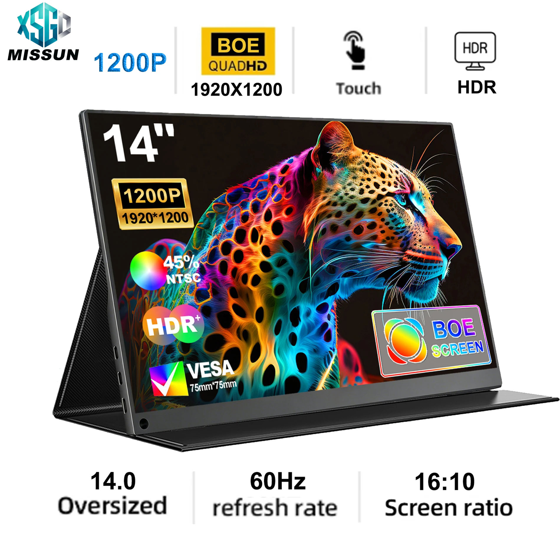 14'' 1200P Portable Monitor Touch Non-Touch Option with USB C HDMI External Second Screen Display for Mac,Laptop,PC,Switch,Xbox
14'' 1200P Portable Monitor Touch Non-Touch Option with USB C HDMI External Second Screen Display for Mac,Laptop,PC,Switch,Xbox