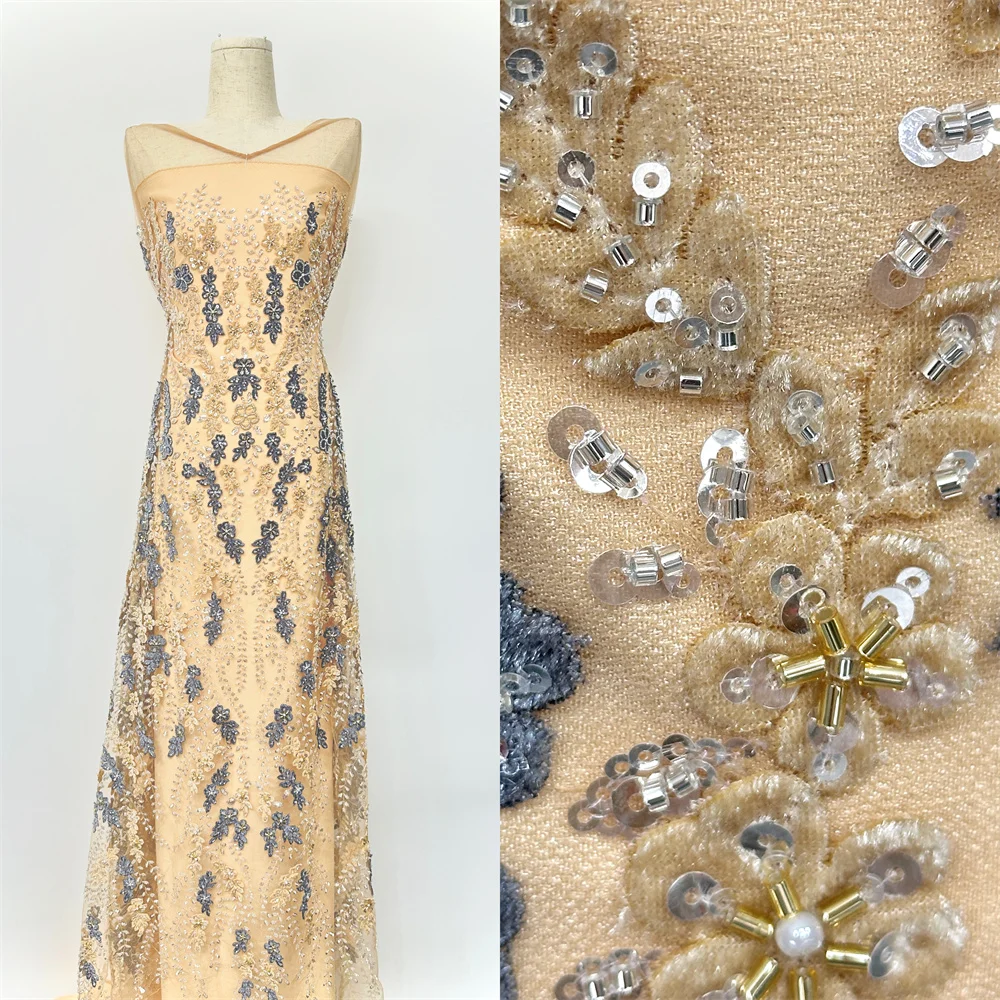 Nigerian Luxury Sequins Velvet Lace Fabric 2026 High Quality Beads African Lace Fabric French For Women Wedding Party Dresses
Nigerian Luxury Sequins Velvet Lace Fabric 2026 High Quality Beads African Lace Fabric French For Women Wedding Party Dresses