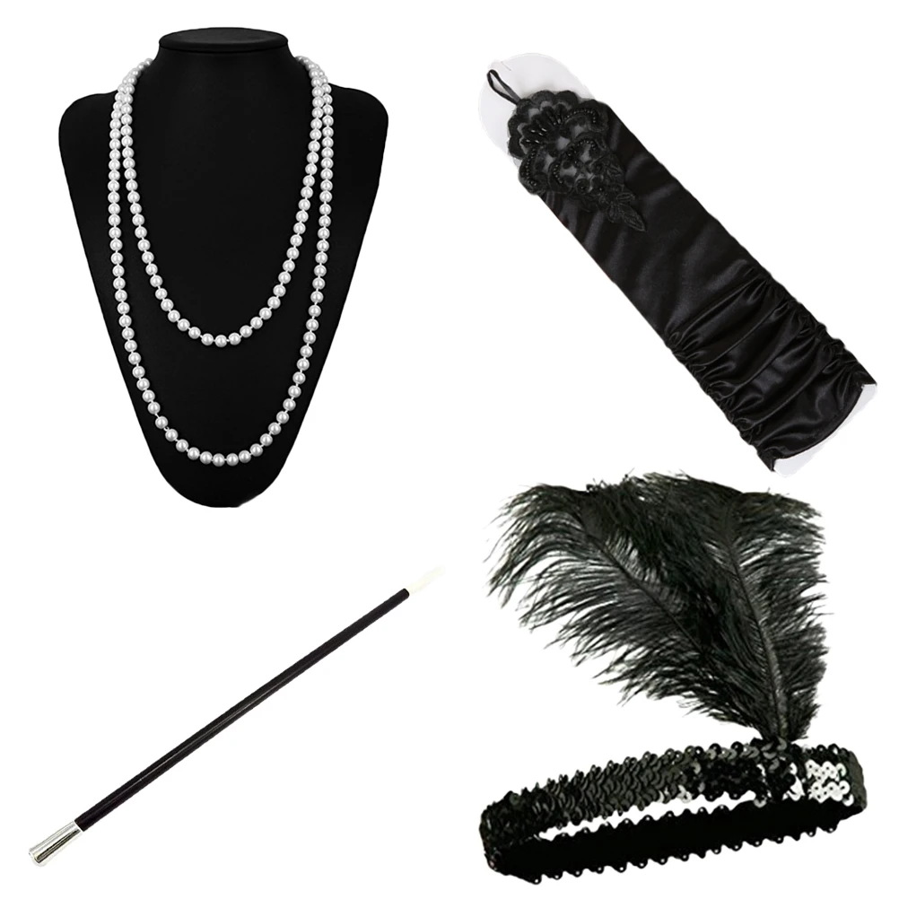 4pcs Party Necklace Headband CigaretteHolder Long Gloves SingleAccessory Sequined Flapper Prom Christmas
4pcs Party Necklace Headband CigaretteHolder Long Gloves SingleAccessory Sequined Flapper Prom Christmas