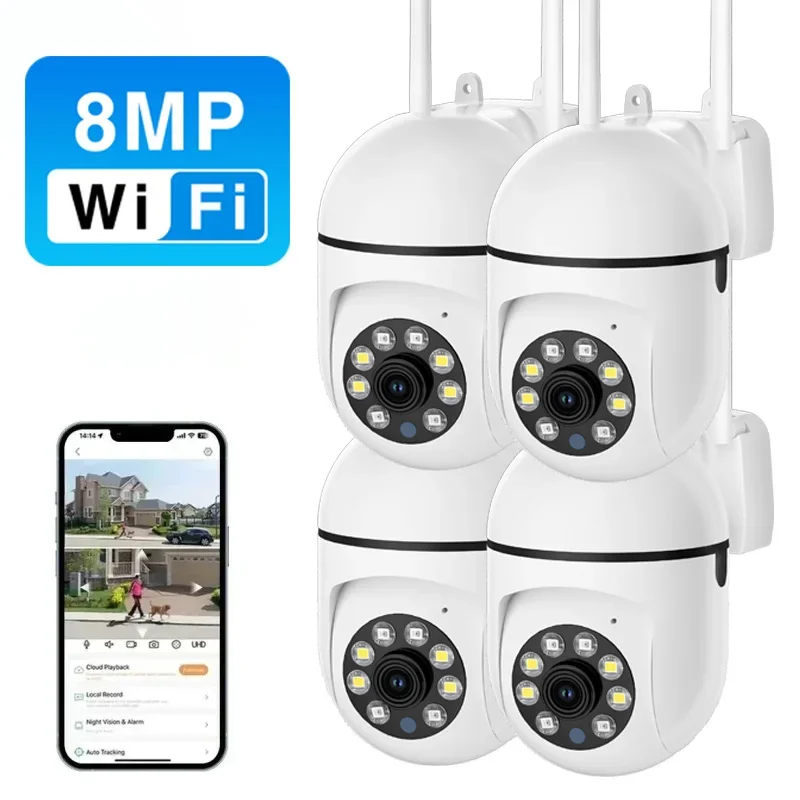 8MP Wifi Surveillance Camera Color Night Vision Auto Tracking Wireless Cameras Security Protection For Outdoor Baby Monitor
8MP Wifi Surveillance Camera Color Night Vision Auto Tracking Wireless Cameras Security Protection For Outdoor Baby Monitor