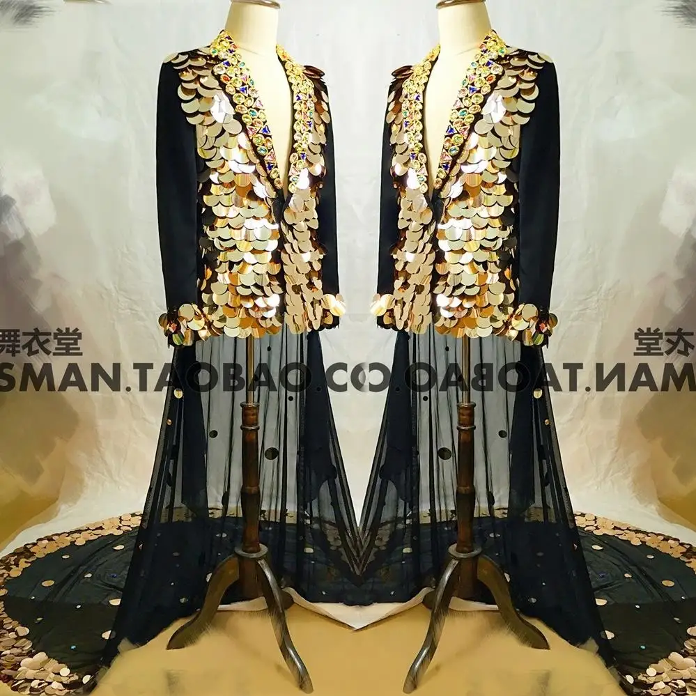 S-5XL Male singer DJ stage suit performance suit personality hip hop mirror trailing suit two-piece performance suit costumes
S-5XL Male singer DJ stage suit performance suit personality hip hop mirror trailing suit two-piece performance suit costumes