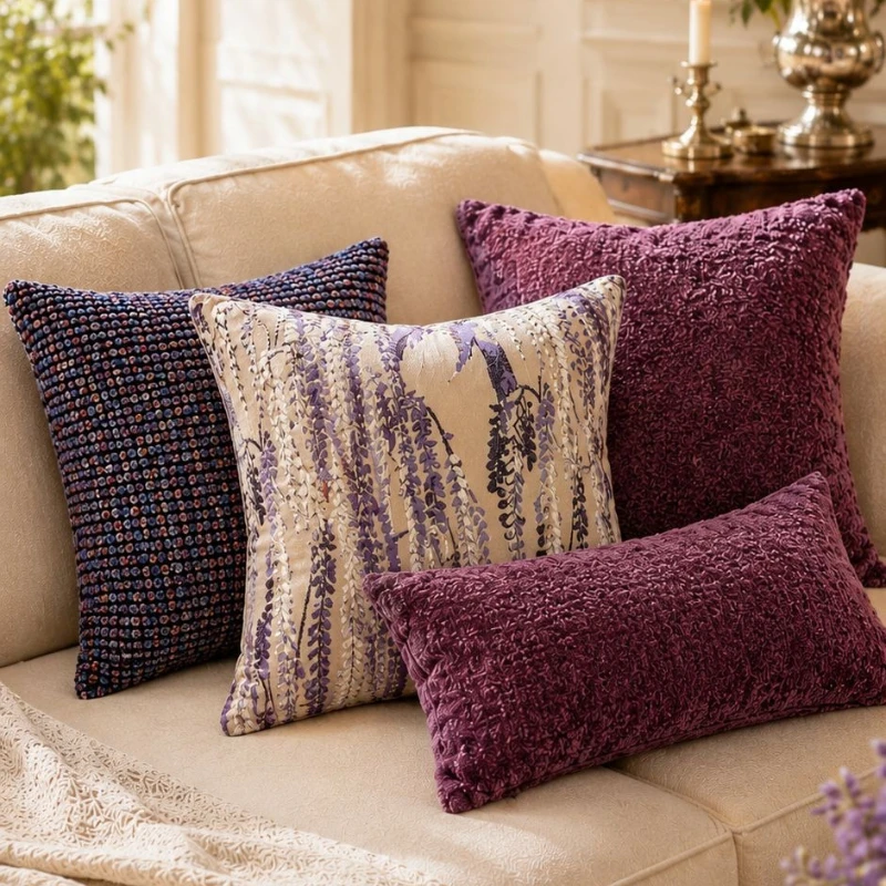 Premium Purple French Vintage Texture Jacquard Cushion Cover Luxury Chenille Throw Pillow Cover for Sofa Home Decor Aesthetic
Premium Purple French Vintage Texture Jacquard Cushion Cover Luxury Chenille Throw Pillow Cover for Sofa Home Decor Aesthetic