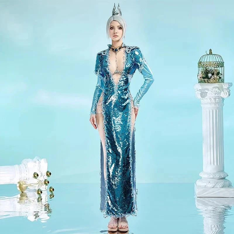 Anime Baldur's Gate 3 Shadowheart Wavemother's Robe Cosplay Costume Women Sexy V Neck Sequin Dress Halloween Carnival Costumes
Anime Baldur's Gate 3 Shadowheart Wavemother's Robe Cosplay Costume Women Sexy V Neck Sequin Dress Halloween Carnival Costumes