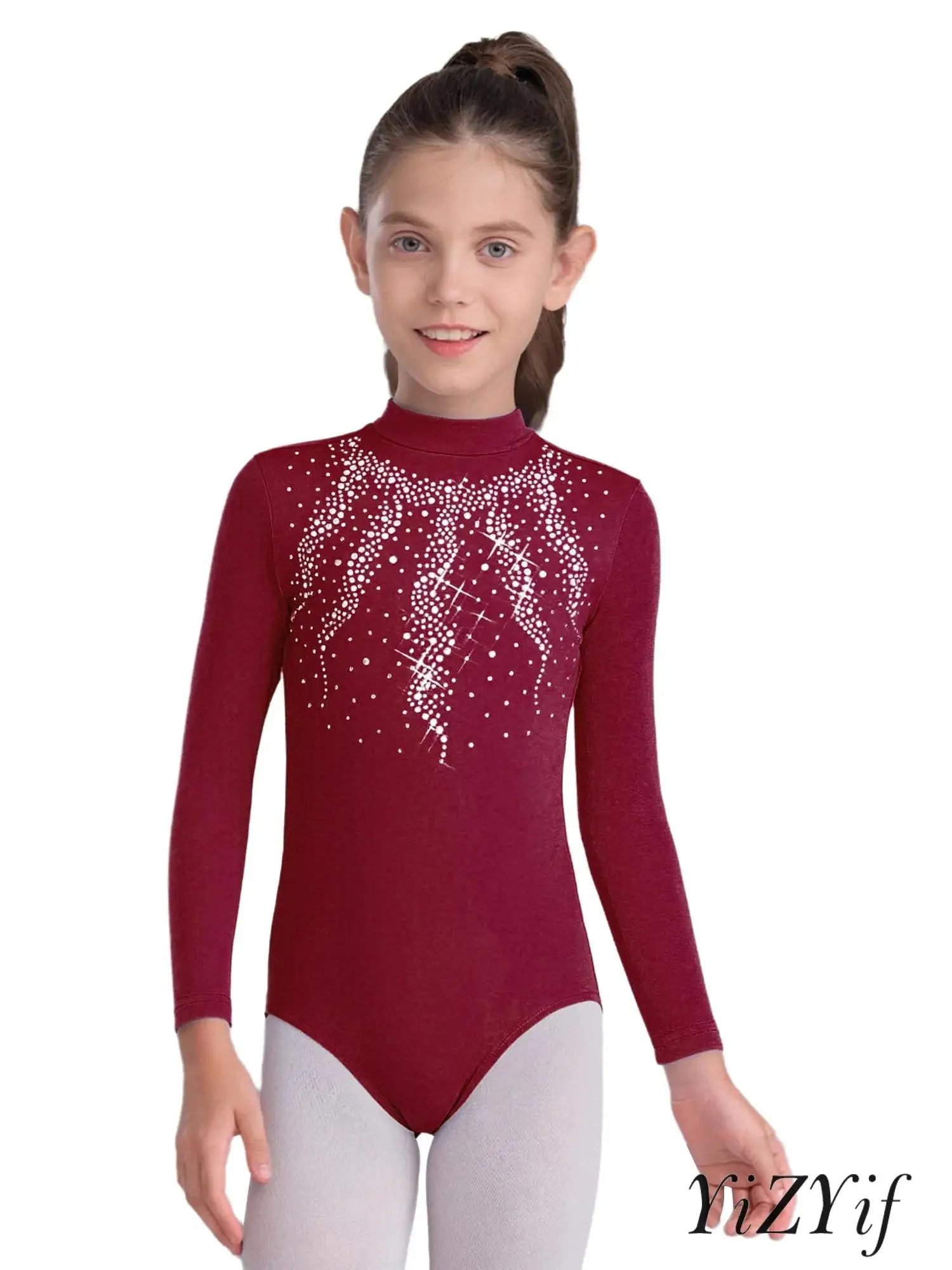 Kids Girls Jazz Gymnastics Dance Outfit Long Sleeve Shiny Rhinestone Thin Fleece Lined Leotard with Shorts And Hair Band Set
Kids Girls Jazz Gymnastics Dance Outfit Long Sleeve Shiny Rhinestone Thin Fleece Lined Leotard with Shorts And Hair Band Set