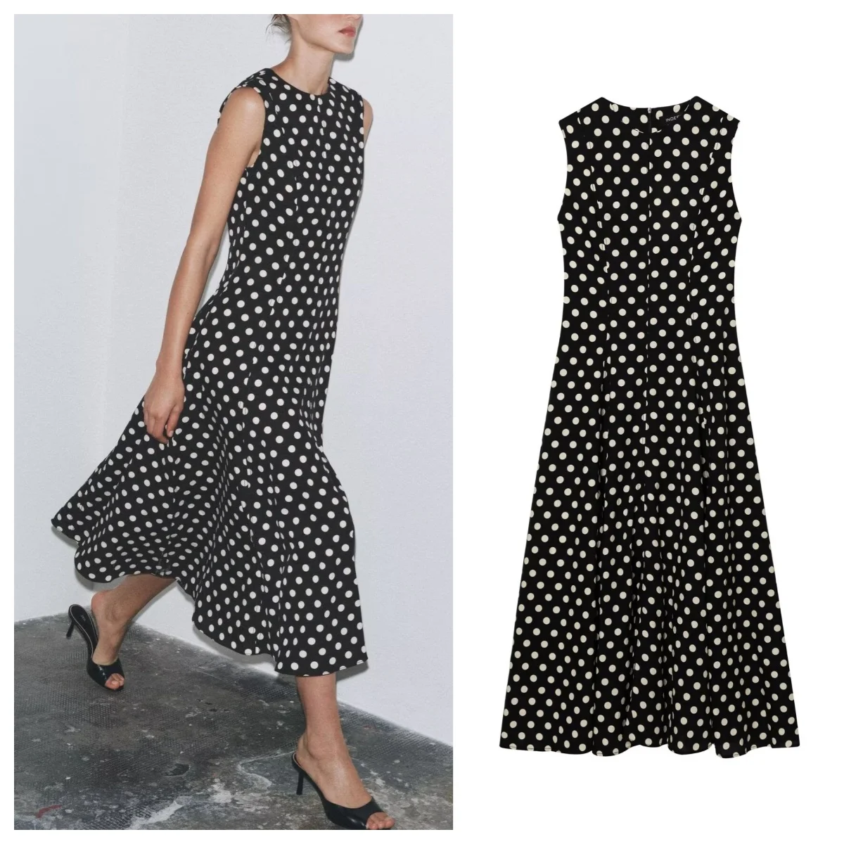 European and American style 2025 new temperament retro round neck sleeveless polka dot dress
European and American style 2025 new temperament retro round neck sleeveless polka dot dress
