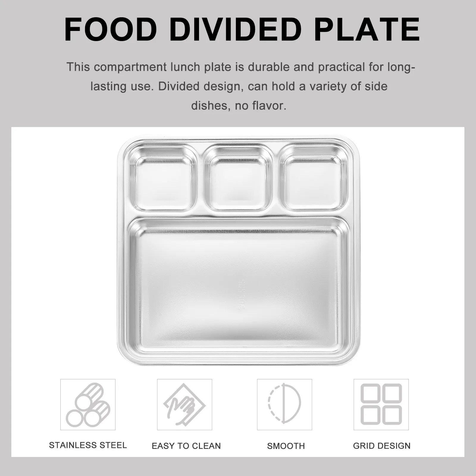 Stainless Steel Divided Plate with Multi-Compartment Design for Control Breakfast Lunch Bbq Serving Dried Fruits
Stainless Steel Divided Plate with Multi-Compartment Design for Control Breakfast Lunch Bbq Serving Dried Fruits