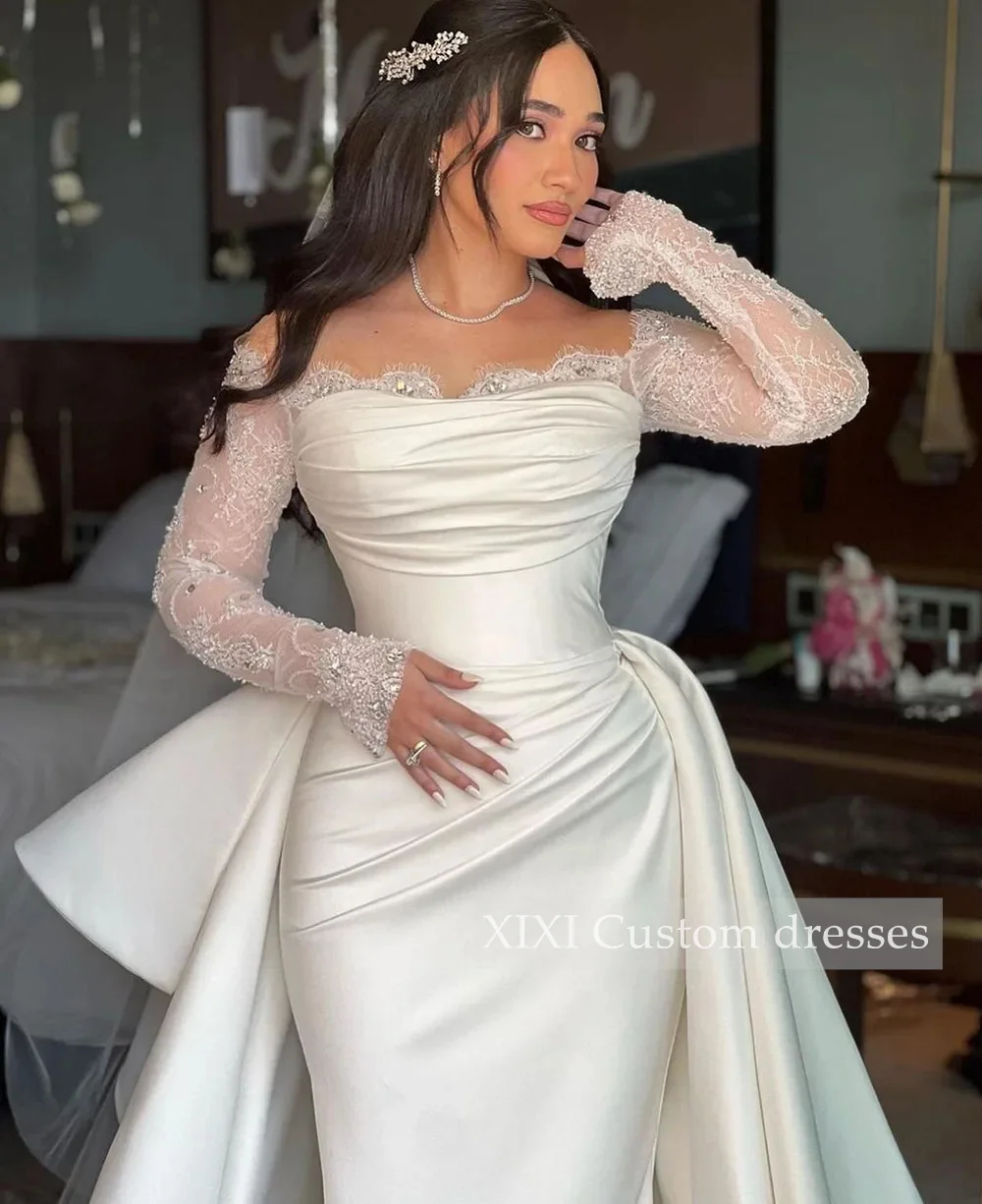 XIXI Customized Evening Dresses Luxury Mermaid Wedding Dress Vestidos De Noiva Lace Long Sleeve Bridal Gowns With Detachable
XIXI Customized Evening Dresses Luxury Mermaid Wedding Dress Vestidos De Noiva Lace Long Sleeve Bridal Gowns With Detachable