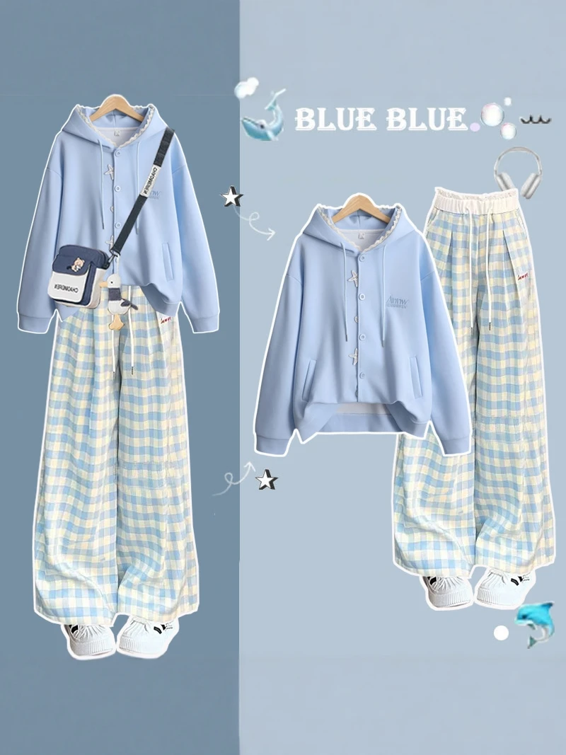 Autumn Plaid Hoodie Jacket Women's Set School Uniform Style Long Sleeve Zipper Closure Casual Wear Comfortable Fit Two-Piece Set
Autumn Plaid Hoodie Jacket Women's Set School Uniform Style Long Sleeve Zipper Closure Casual Wear Comfortable Fit Two-Piece Set