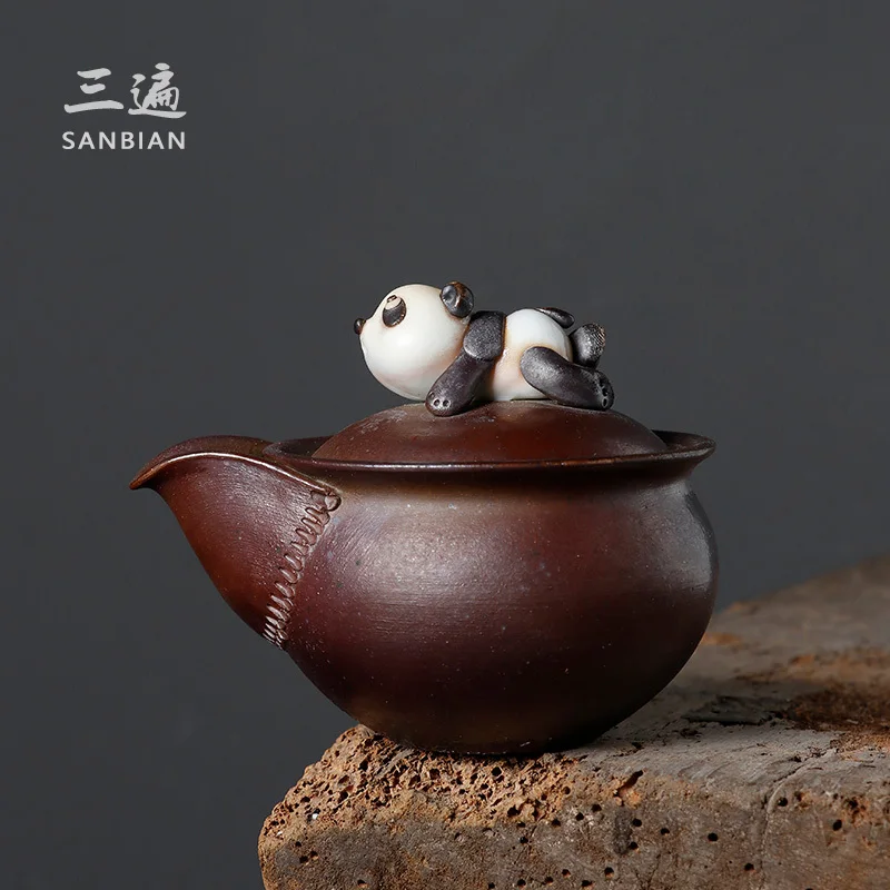 Triple Fired Panda Vase Pot, Coarse Pottery Hand Held Japanese Wabi Sabi Wind Covered Bowl, Handmade Teapot
Triple Fired Panda Vase Pot, Coarse Pottery Hand Held Japanese Wabi Sabi Wind Covered Bowl, Handmade Teapot