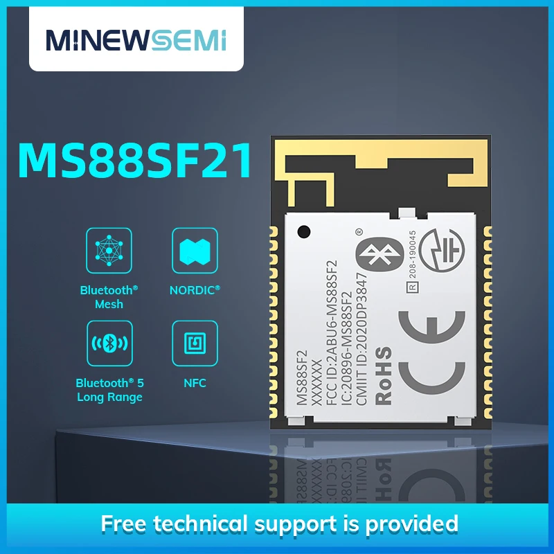 Маломощный BLE-модуль MS88SF21-nRF52833 Soc Bluetooth5.1 2,4 ГГц, поддержка сетки Zigbee с резьбой и широким диапазоном
Маломощный BLE-модуль MS88SF21-nRF52833 Soc Bluetooth5.1 2,4 ГГц, поддержка сетки Zigbee с резьбой и широким диапазоном