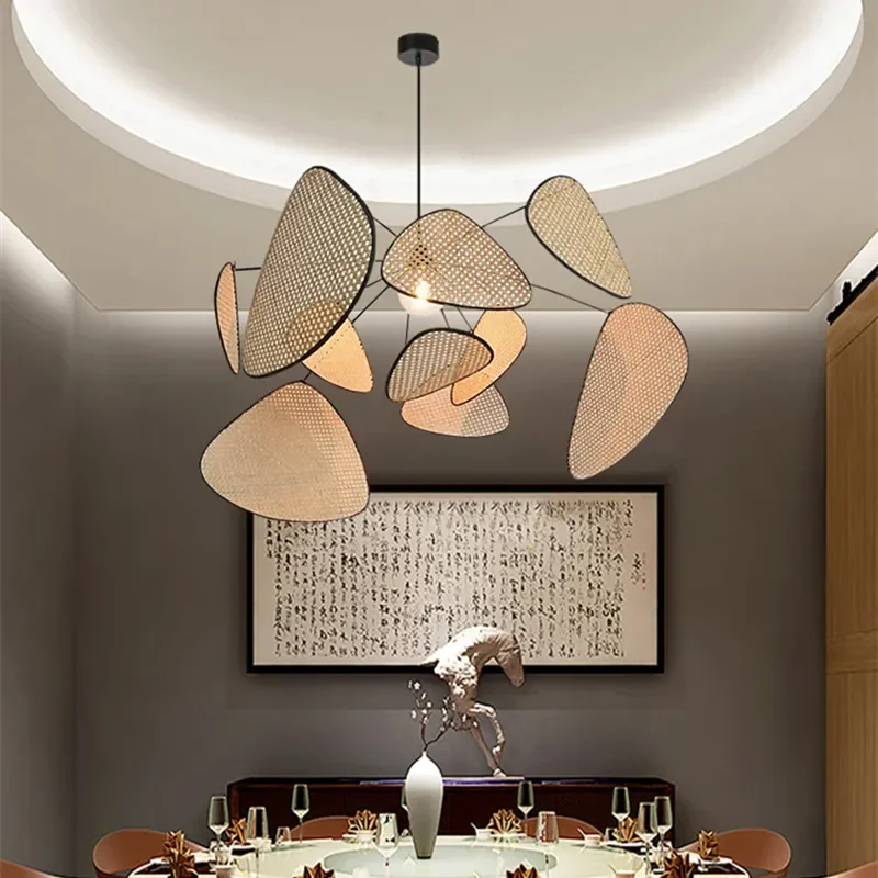 French Designer Rattan Wicker Chandelier Screen Cannage Kitchen Wood Bamboo Leaf Grid Lamp Modern Home Decor Ornaments Lighting
French Designer Rattan Wicker Chandelier Screen Cannage Kitchen Wood Bamboo Leaf Grid Lamp Modern Home Decor Ornaments Lighting