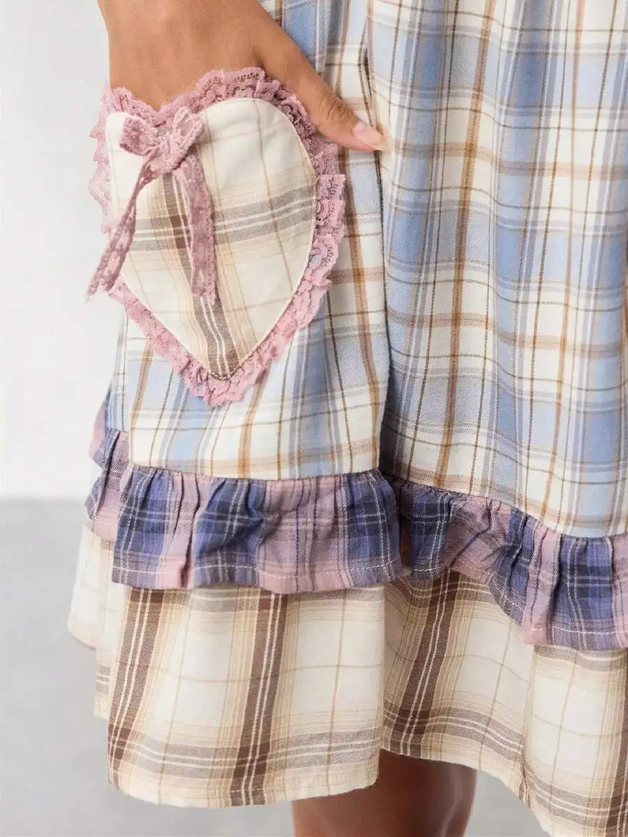 Women Plaid Mini Dress Sleeveless Bow Front Ruffled Babydoll One Piece Summer
Women Plaid Mini Dress Sleeveless Bow Front Ruffled Babydoll One Piece Summer
