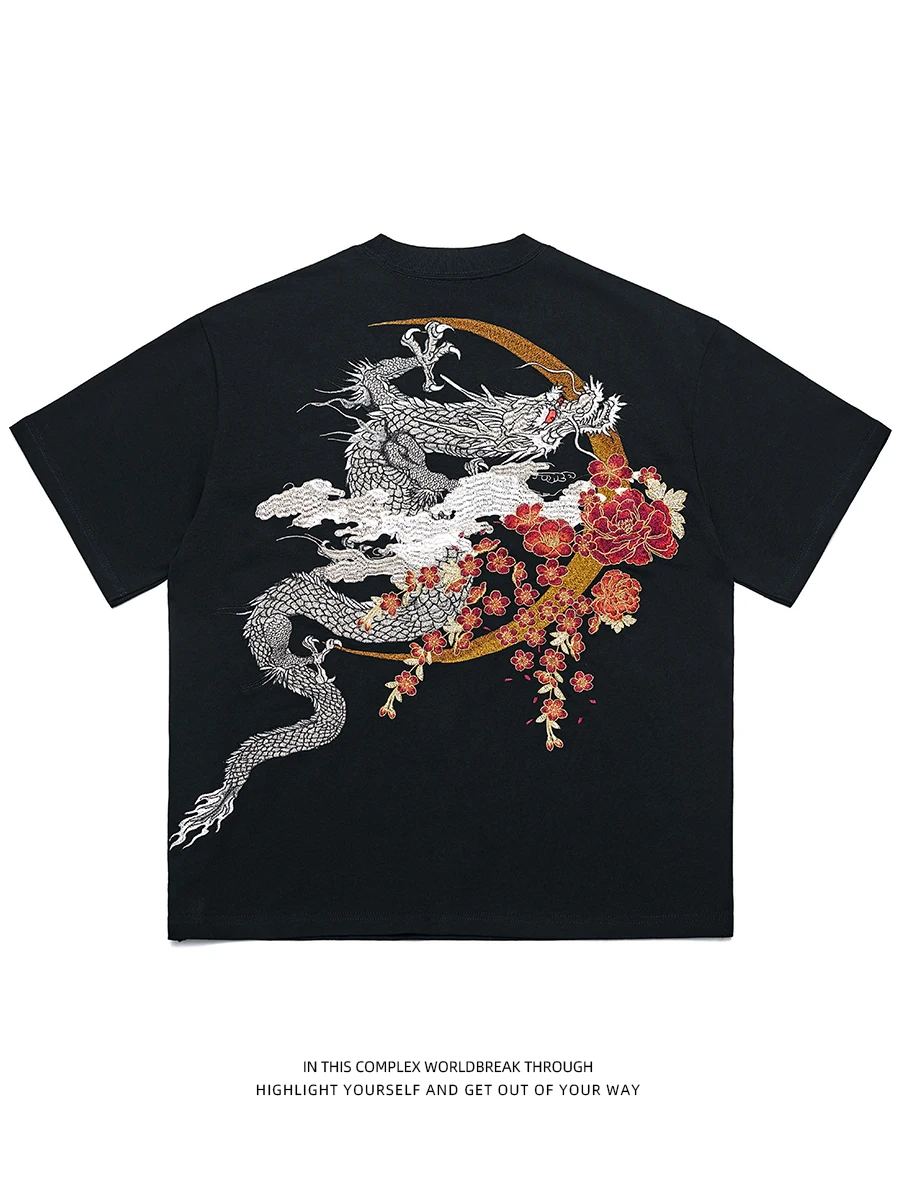 Pure Cotton Embroidered Dragon Short Sleeve Men's T-shirt Loose Fit round Neck Summer Heavy Work Embroidery Breathable Casual...
Pure Cotton Embroidered Dragon Short Sleeve Men's T-shirt Loose Fit round Neck Summer Heavy Work Embroidery Breathable Casual...