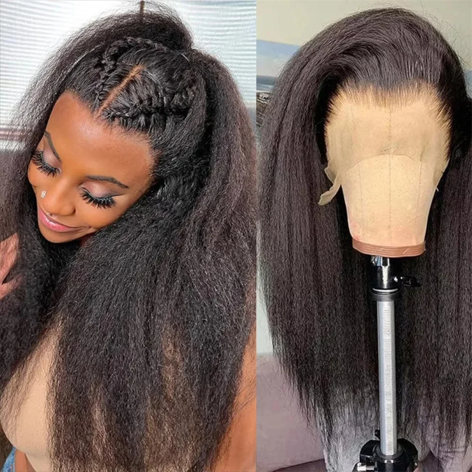 30 Inch Kinky Straight HD Lace Front Human Hair Wigs Glueless Yaki Straight Lace Frontal Wig 100% 4C Edges Curly Human Hair Wigs
30 Inch Kinky Straight HD Lace Front Human Hair Wigs Glueless Yaki Straight Lace Frontal Wig 100% 4C Edges Curly Human Hair Wigs