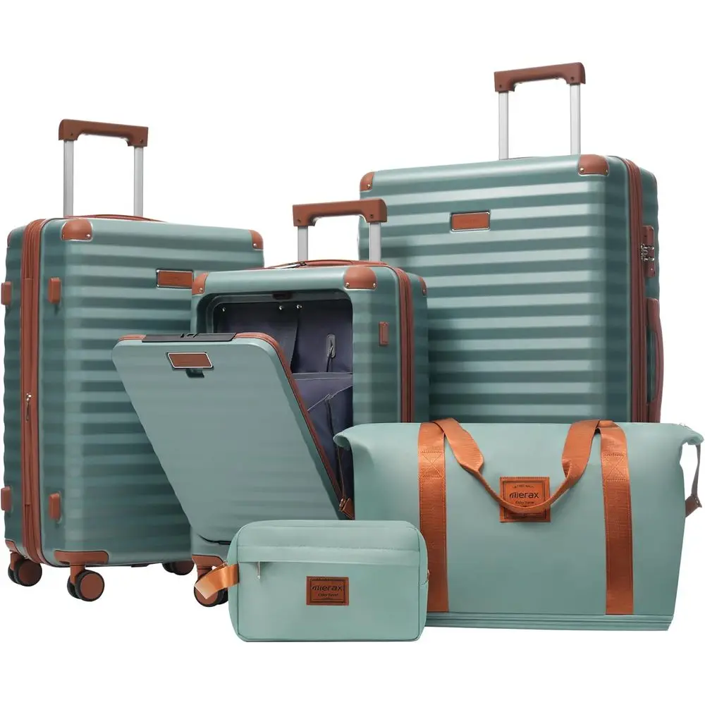 5-Piece Expandable Hardshell Suitcase Set with Spinner Wheels, Lightweight Carry-On Luggage, USB Port, and Cup Holder, 20/24/28,
5-Piece Expandable Hardshell Suitcase Set with Spinner Wheels, Lightweight Carry-On Luggage, USB Port, and Cup Holder, 20/24/28,