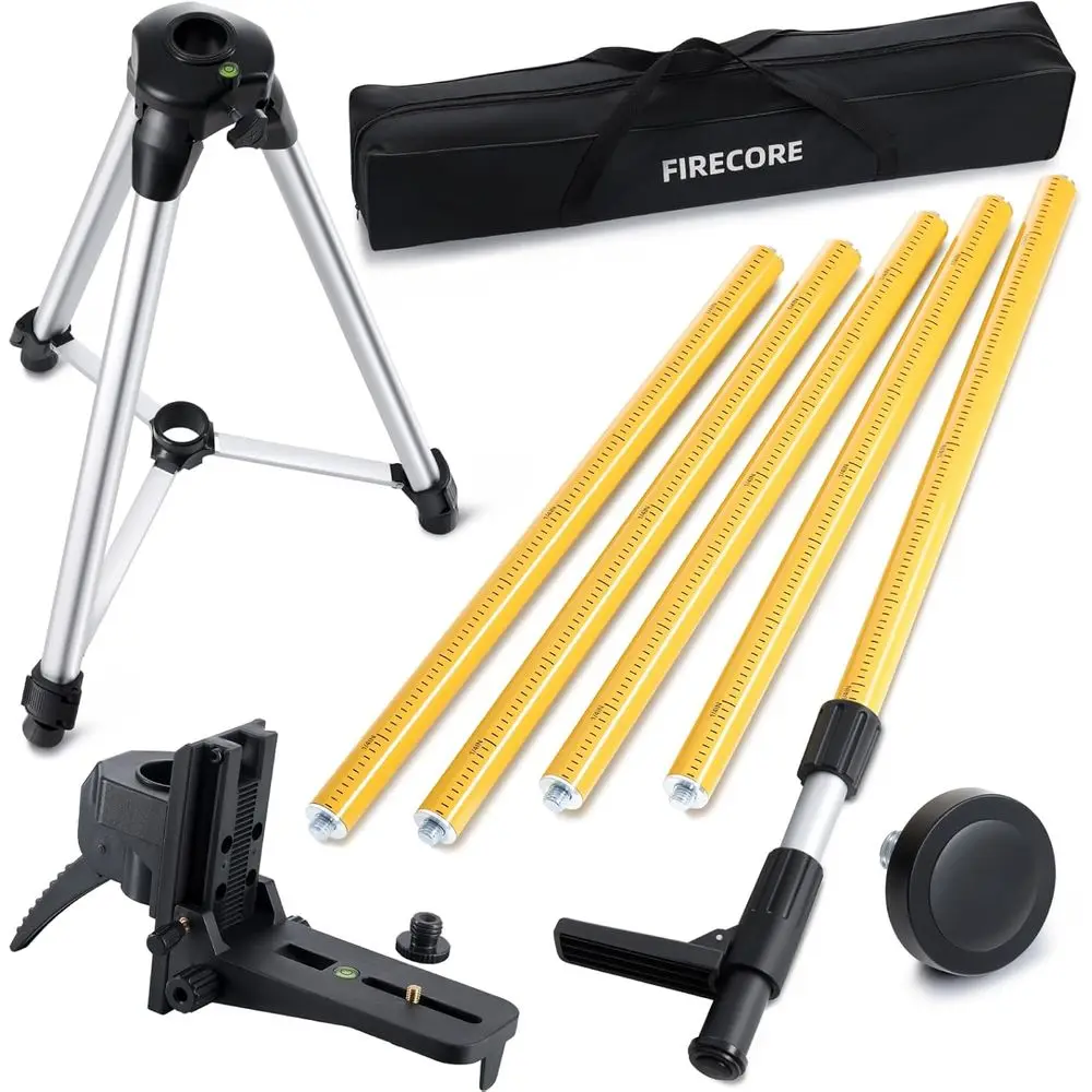 12 Ft./3.7M Professional Laser Level Pole with Tripod and 1/4-Inch by 20-Inch Laser Mount for Rotary and Line Lasers, Adjustable
12 Ft./3.7M Professional Laser Level Pole with Tripod and 1/4-Inch by 20-Inch Laser Mount for Rotary and Line Lasers, Adjustable