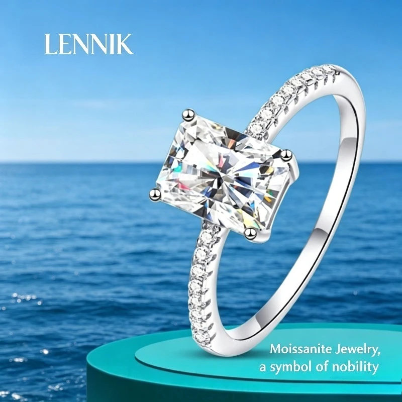 LENNIK D VVS1 Radiant Moissanite Rings for Women 4 Prong Classic Trendy Fine Engagement Wedding Band GRA Certified 925 Sliver
LENNIK D VVS1 Radiant Moissanite Rings for Women 4 Prong Classic Trendy Fine Engagement Wedding Band GRA Certified 925 Sliver