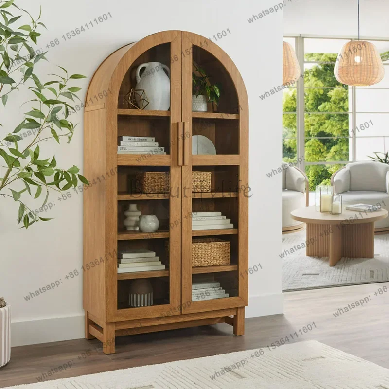 yj15 French retro solid wood bookcase villa antique log color display glass door storage wine cabinet
yj15 French retro solid wood bookcase villa antique log color display glass door storage wine cabinet