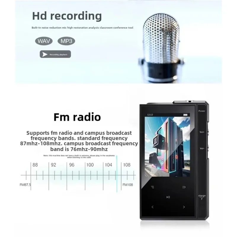 B34B-M1601 MP3 Portable Music Player Bluetooth Built-In Microphone Speaker Repeater With 2.4Inch 320X240 Screen 1500Mah
B34B-M1601 MP3 Portable Music Player Bluetooth Built-In Microphone Speaker Repeater With 2.4Inch 320X240 Screen 1500Mah