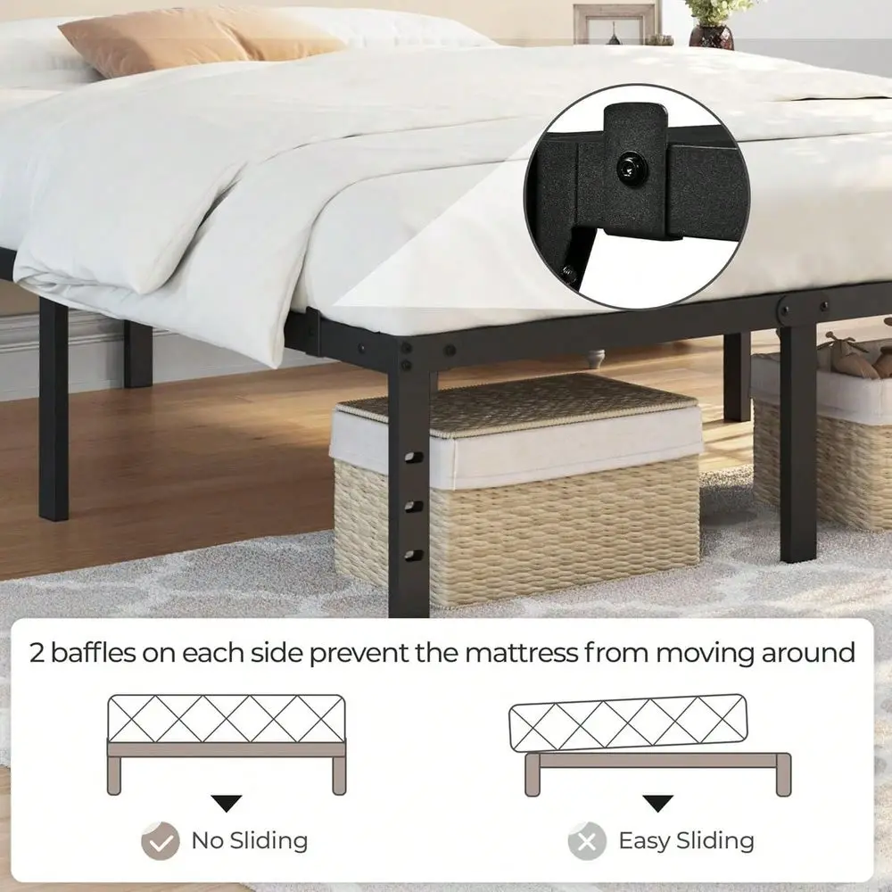 Inch Tall Metal Bed Frame Queen Platform Bed Frame With Storage Space,Sturdy Slat Support,Easy Assembly,No Box Spring Needed,Bl
Inch Tall Metal Bed Frame Queen Platform Bed Frame With Storage Space,Sturdy Slat Support,Easy Assembly,No Box Spring Needed,Bl