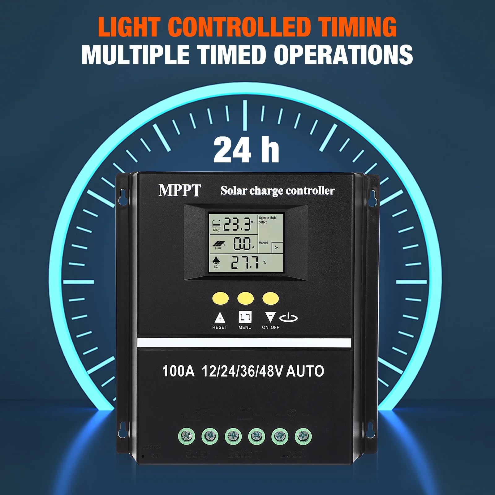 MPPT Solar Charge Controller 100A 12V 24V 36V 48V High Efficiency Regulator LCD Display Protections Stable Output
MPPT Solar Charge Controller 100A 12V 24V 36V 48V High Efficiency Regulator LCD Display Protections Stable Output