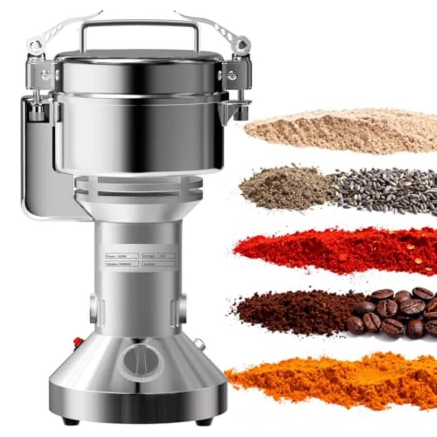 1800W Electric Grain Mill Grinder 550g High-Speed Stainless Steel Dry Food Grinder for Wheat Rice Corn Spices and Herbs with Ti
1800W Electric Grain Mill Grinder 550g High-Speed Stainless Steel Dry Food Grinder for Wheat Rice Corn Spices and Herbs with Ti
