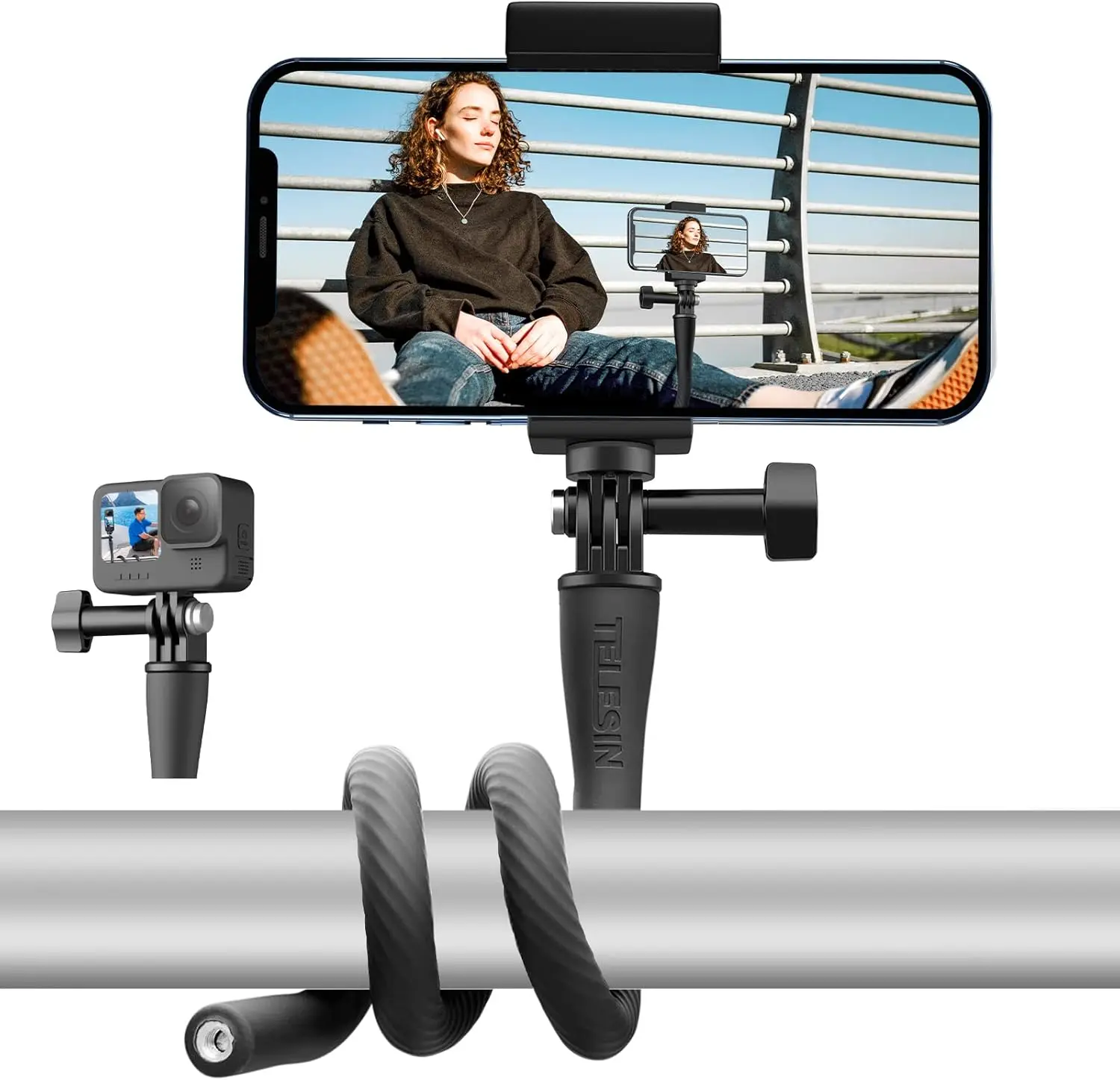 Flexible Mount Clamp TELESIN° for GoPro/Insta360/OSMO/Phones/Camera iPhone And Tripod Stand Neck Holderroid Selfie Stick Pole
Flexible Mount Clamp TELESIN° for GoPro/Insta360/OSMO/Phones/Camera iPhone And Tripod Stand Neck Holderroid Selfie Stick Pole